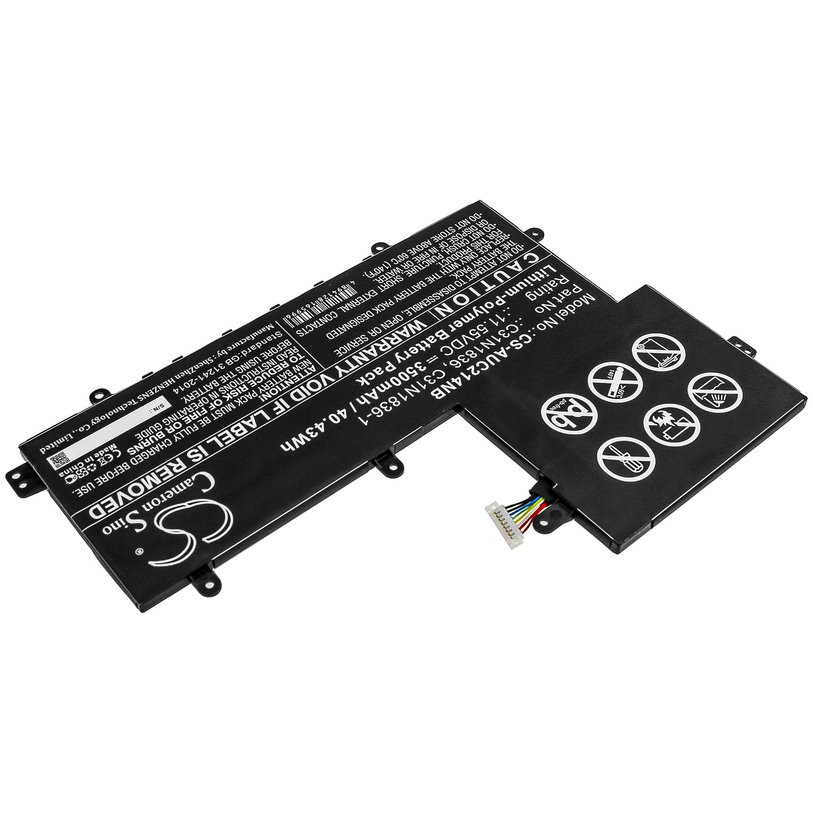 Li-Polymer Battery fits Asus, C204ma-1a, C204ma-bu0005, C204ma-bu0010 11.55V, 3500mAh Notebook & Laptop Cameron Sino Technology Limited