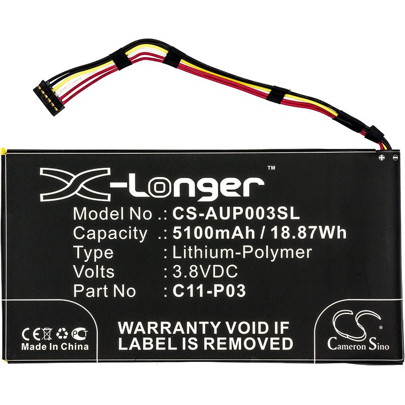 Li-Polymer Battery fits Asus, Padfone 2 (a68) Tablet, Padfone 2 Tablet 3.8V, 5100mAh Tablet Cameron Sino Technology Limited