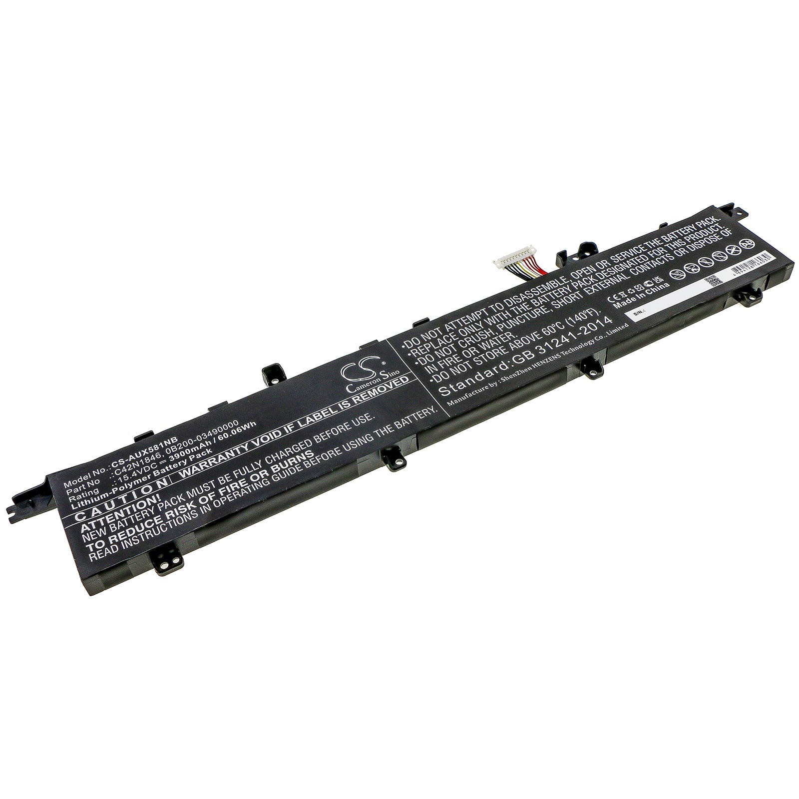Li-Polymer Battery fits Asus, Ux581, Ux581gv, Zenbook Duo Pro Ux581gv 15.4V, 3900mAh Notebook & Laptop Cameron Sino Technology Limited