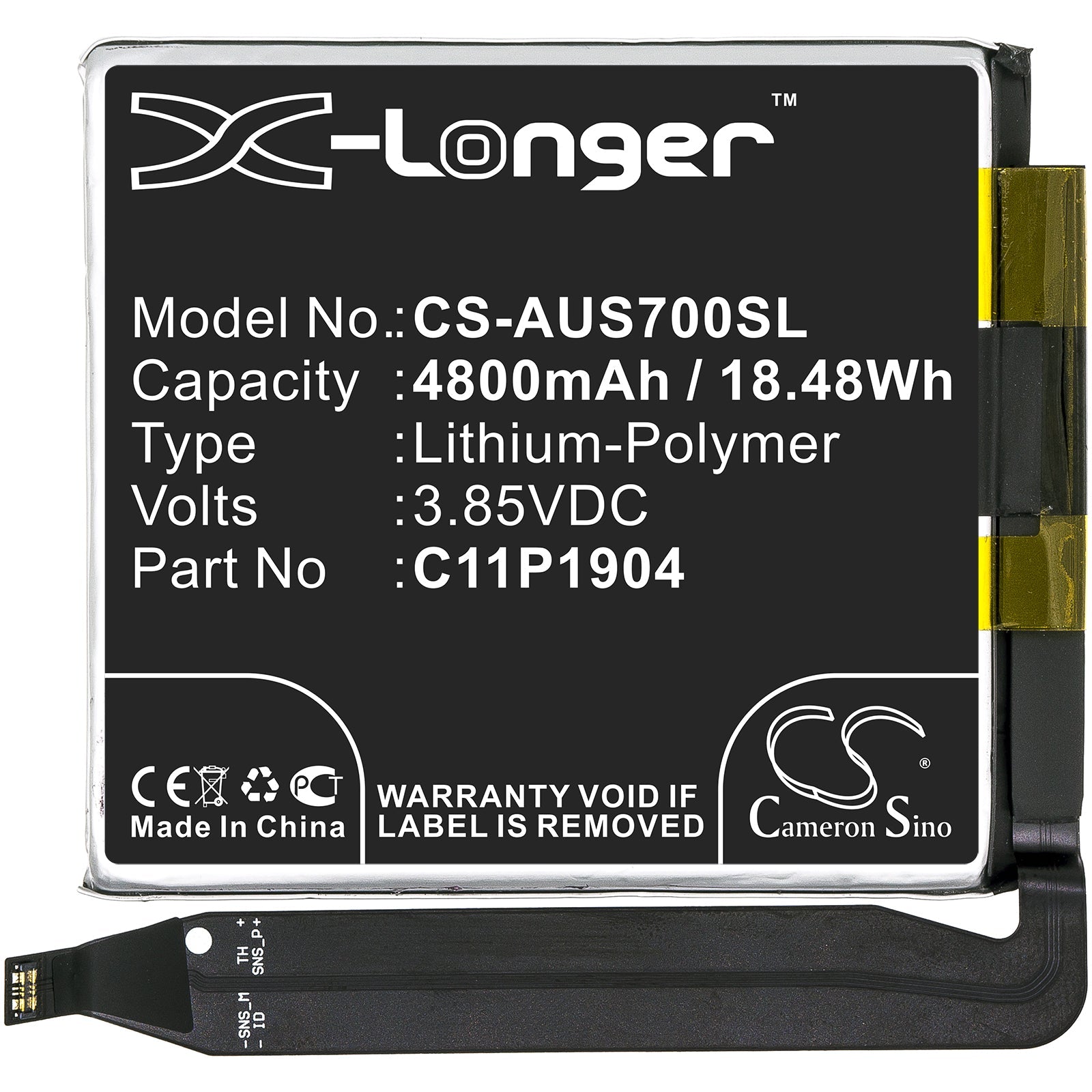 Li-Polymer Battery fits Asus, Zenfone 7, Zenfone 7 Pro 3.85V, 4800mAh Mobile & SmartPhone Cameron Sino Technology Limited