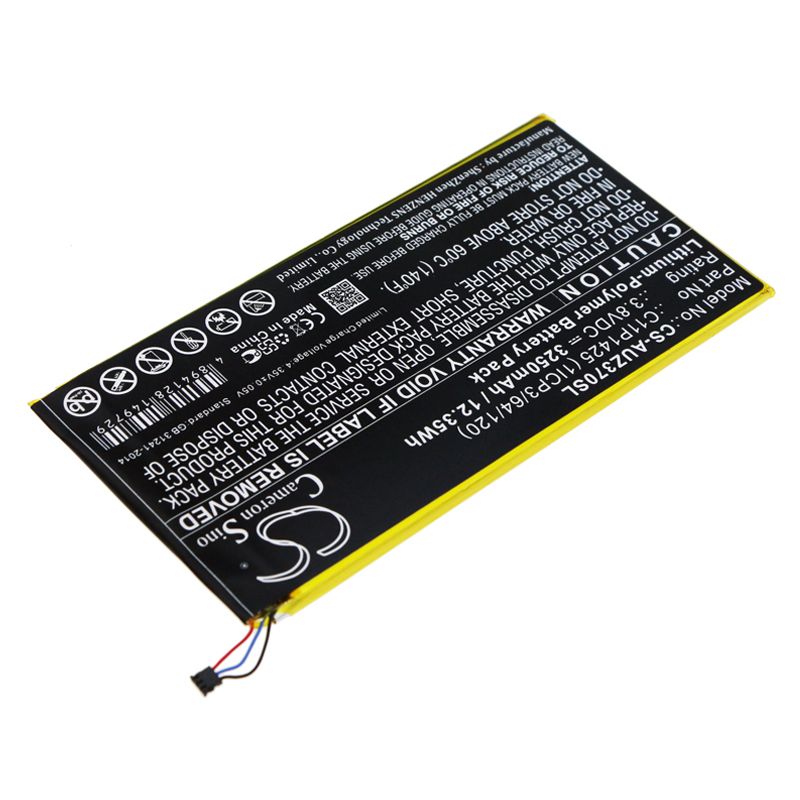 Li-Polymer Battery fits Asus, Zenpad 7.0 Z370c, Zenpad M700kl 3.8V, 3250mAh Tablet Cameron Sino Technology Limited