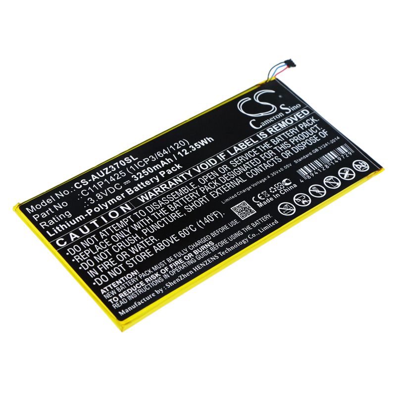 Li-Polymer Battery fits Asus, Zenpad 7.0 Z370c, Zenpad M700kl 3.8V, 3250mAh Tablet Cameron Sino Technology Limited