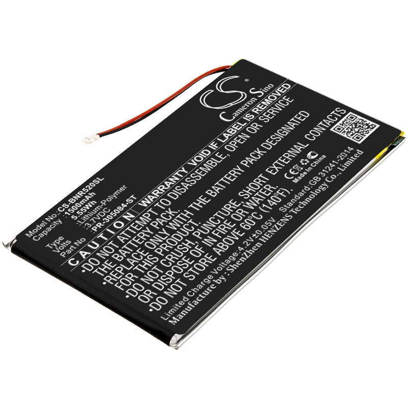 Li-Polymer Battery fits Barnes & Noble, Bnrv520, Glowlight 3 3.7V, 1500mAh E-book & E-reader Cameron Sino Technology Limited