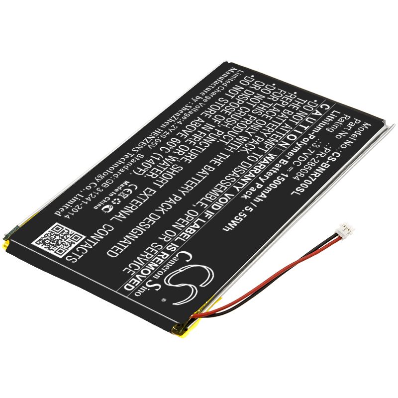 Li-Polymer Battery fits Barnes & Noble, Bnrv700, Glowlight Plus 7.8 3.7V, 1500mAh Tablet Cameron Sino Technology Limited