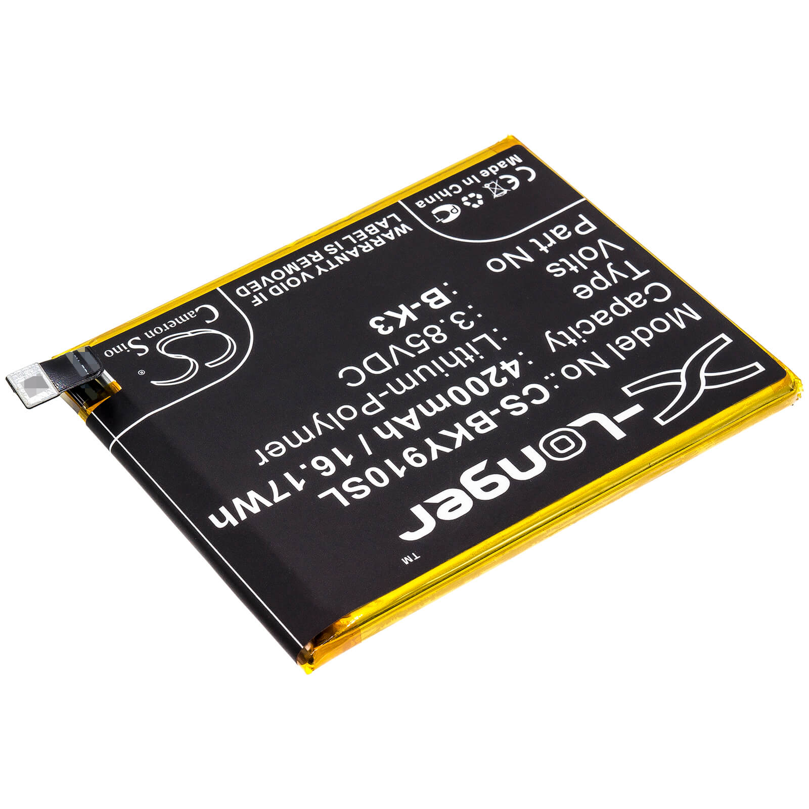 Li-Polymer Battery fits Bbk, V1945a, V1945t 3.85V, 4400mAh Mobile & SmartPhone Cameron Sino Technology Limited