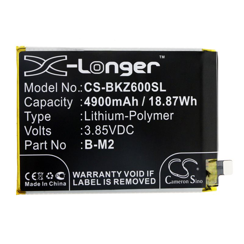 Li-Polymer Battery fits Bbk, V1963, V1963a 3.85V, 4900mAh Mobile & SmartPhone Cameron Sino Technology Limited
