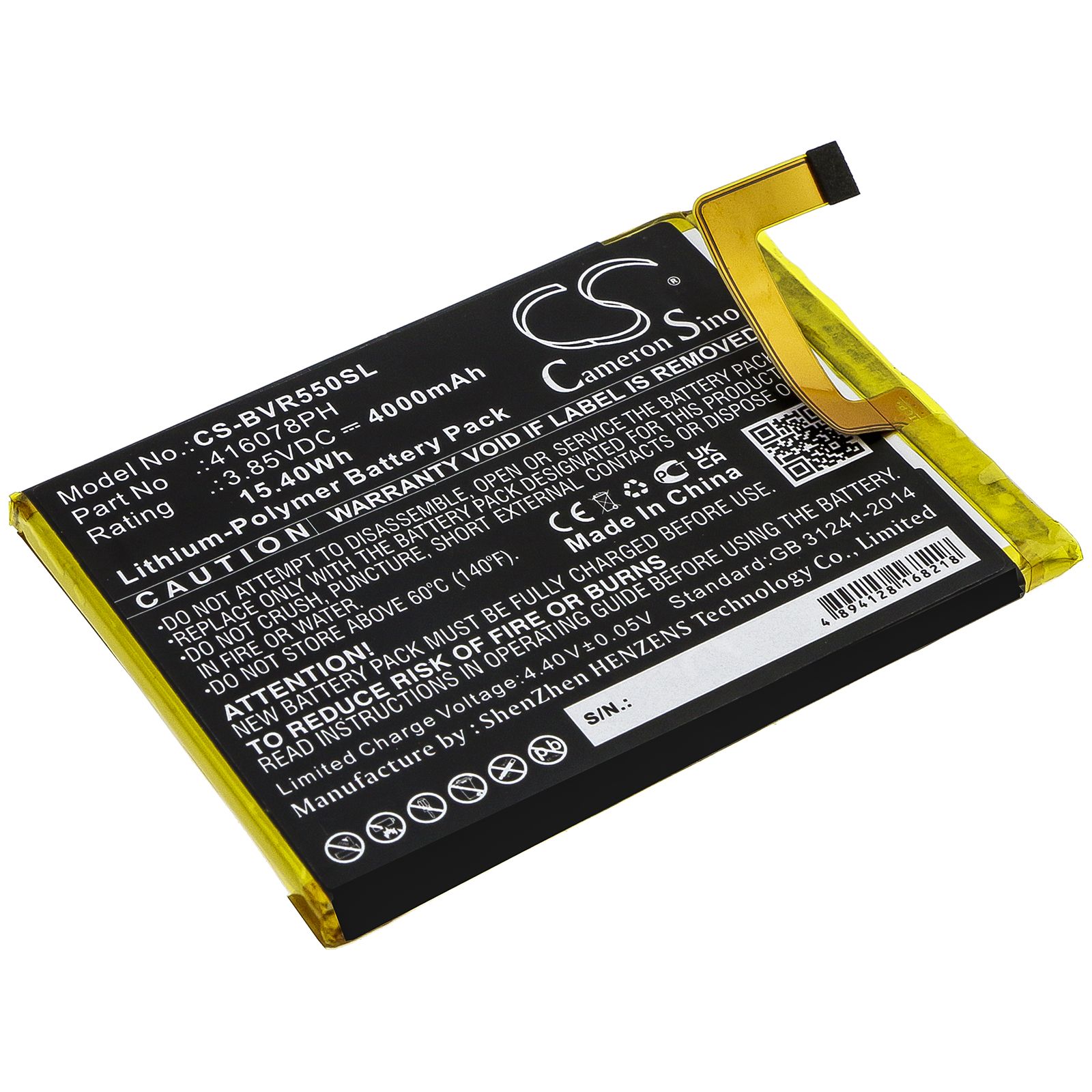 Li-Polymer Battery fits Blackview, Bv5500 3.85V, 4000mAh Mobile & SmartPhone Cameron Sino Technology Limited