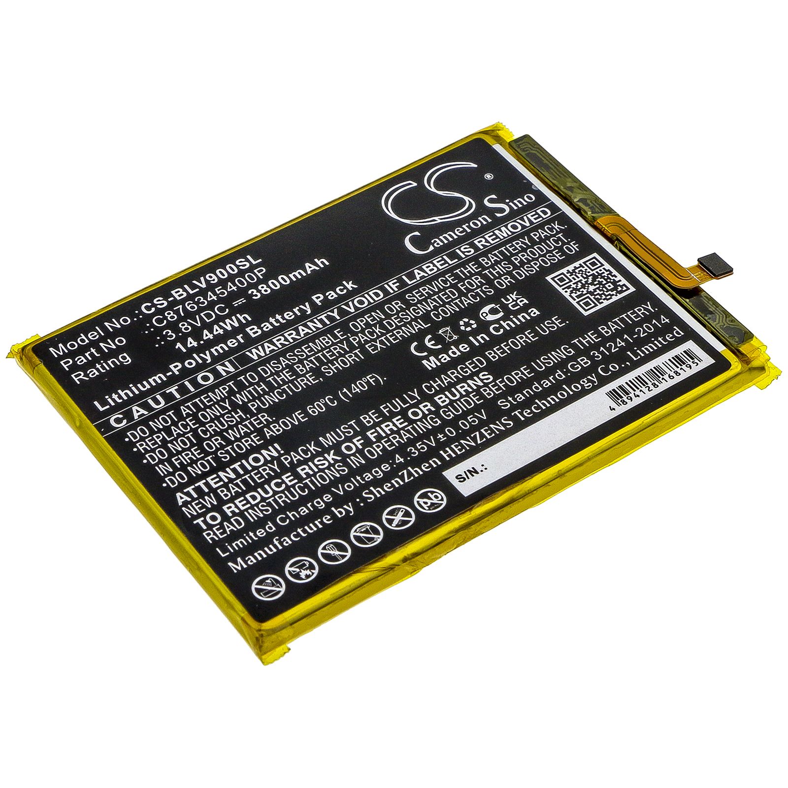 Li-Polymer Battery fits Blu, G8 G0170, V0450uu, V9 3.8V, 3800mAh Mobile & SmartPhone Cameron Sino Technology Limited