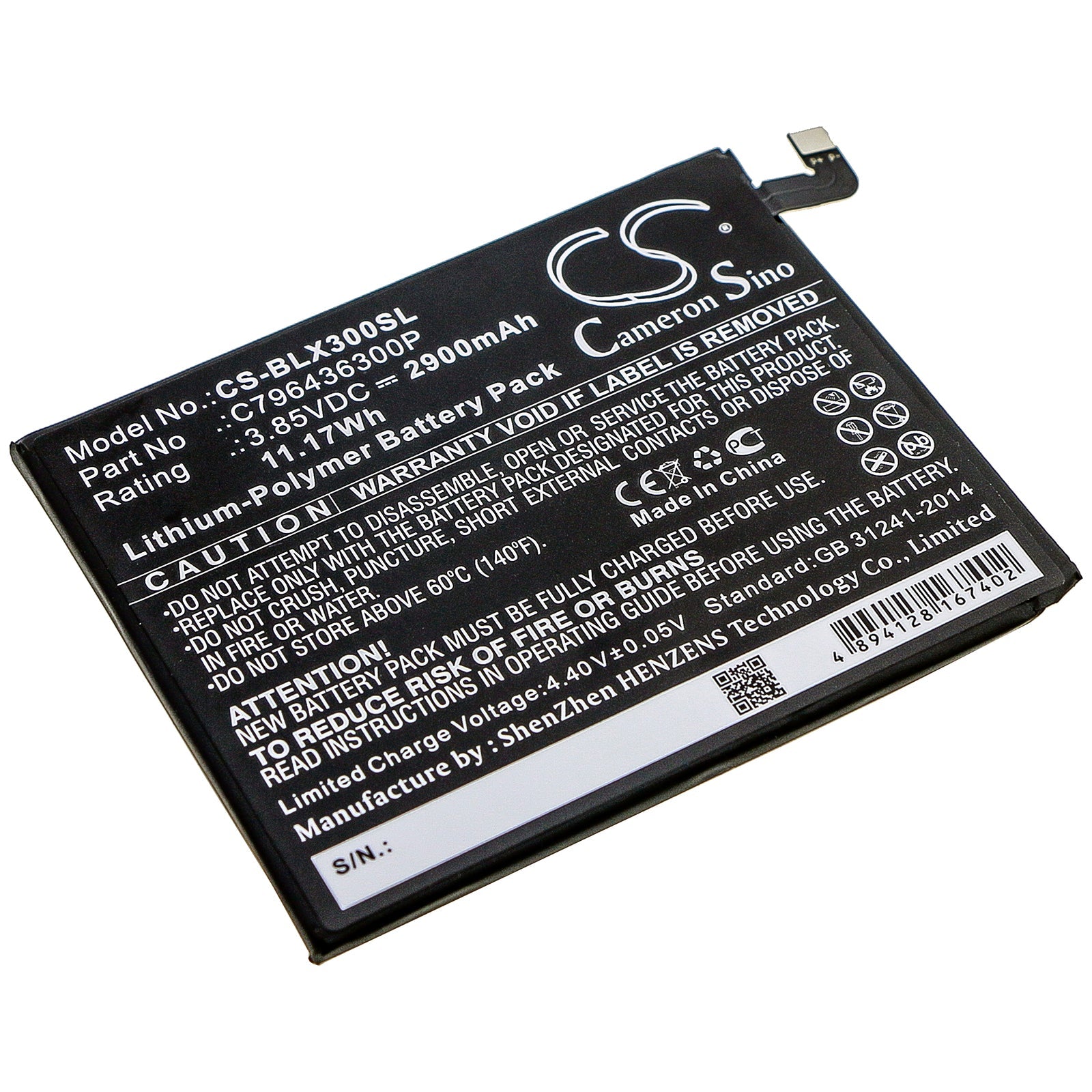 Li - Polymer Battery fits Blu, V0210ww, Vivo Xl3 Plus 3.85V, 2900mAh - Batterybuyer.ca