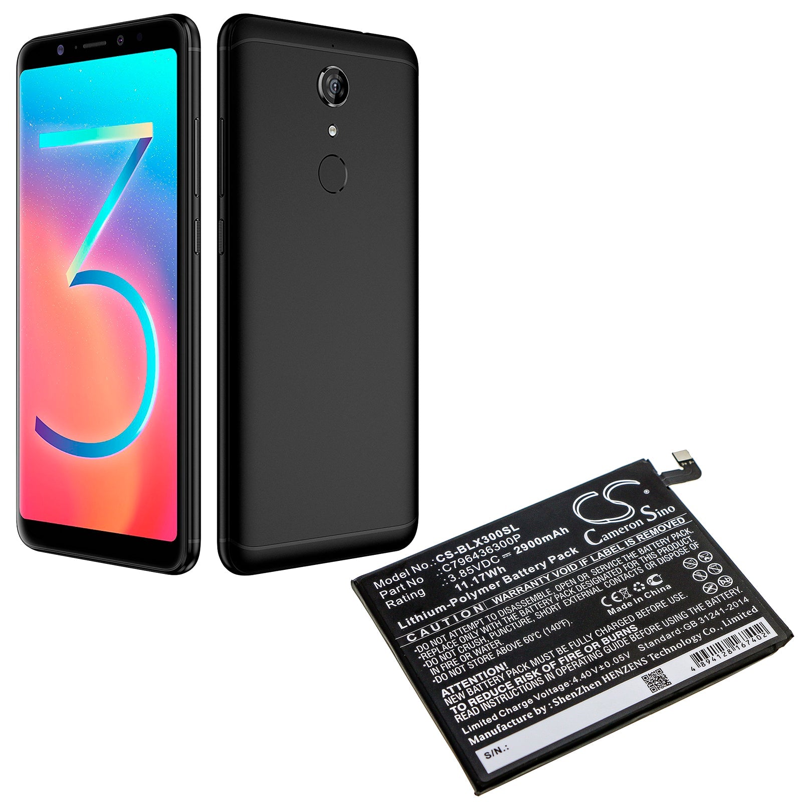 Li-Polymer Battery fits Blu, V0210ww, Vivo Xl3 Plus 3.85V, 2900mAh Mobile & SmartPhone Cameron Sino Technology Limited