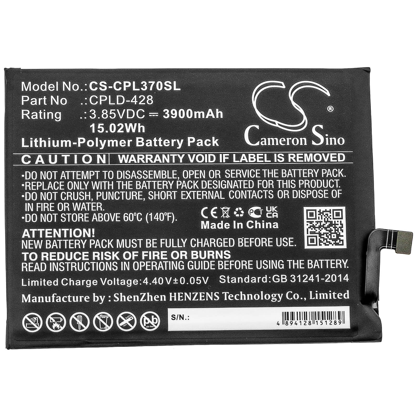 Li-Polymer Battery fits Boostmobile, Cp3705as, Legacy 3.85V, 3900mAh Mobile & SmartPhone Cameron Sino Technology Limited