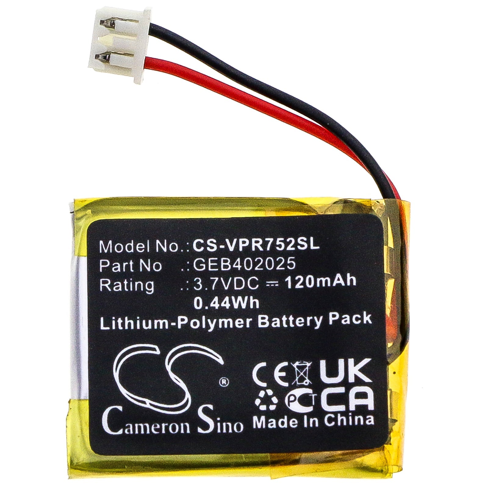 Li-Polymer Battery fits Clifford, 7351v, 7752v, 7752x 3.7V, 120mAh Computer Cameron Sino Technology Limited