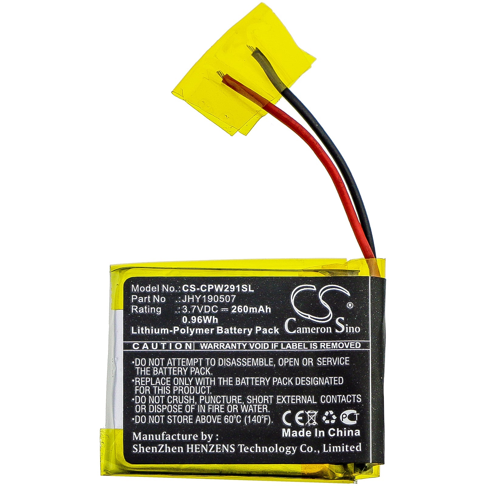 Li-Polymer Battery fits Compustar, 2w901r-ss 3.7V, 210mAh Remote Start and Entry Systems Cameron Sino Technology Limited