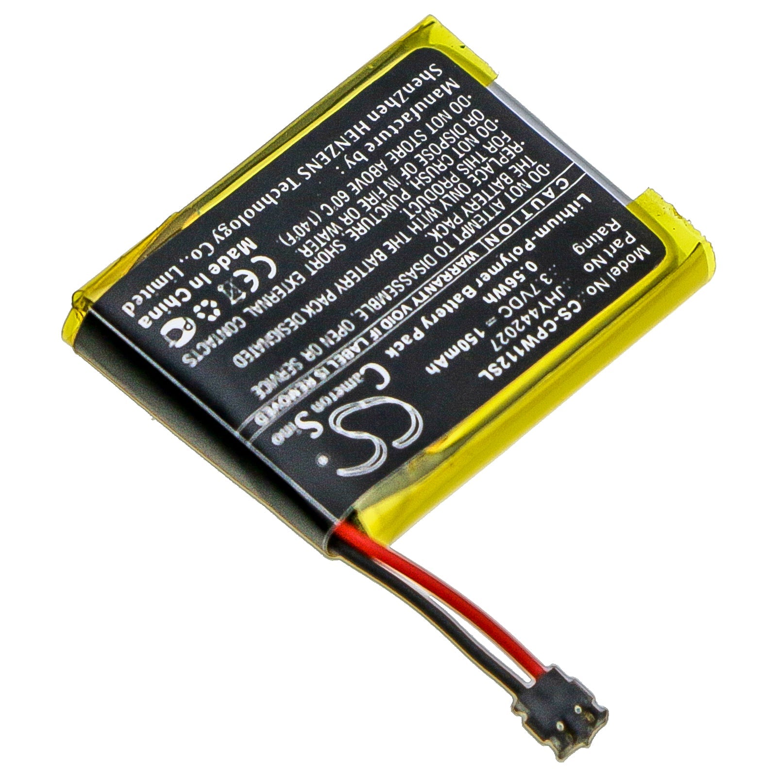 Li-Polymer Battery fits Compustar, 2wt11r, 2wt11r-ss, 2wt12-ss 3.7V, 150mAh Remote Start and Entry Systems Cameron Sino Technology Limited