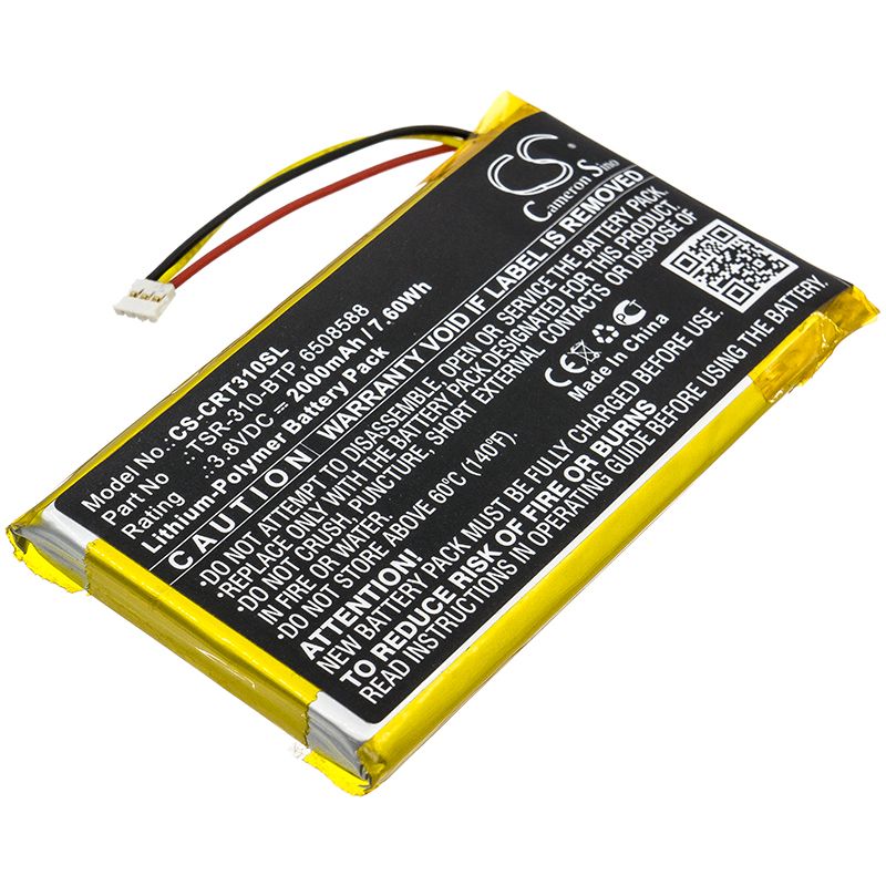 Li-Polymer Battery fits Crestron, Tsr-310, Tsr-310 Handheld Touch Screen Remote 3.8V, 2000mAh Remote Control Cameron Sino Technology Limited