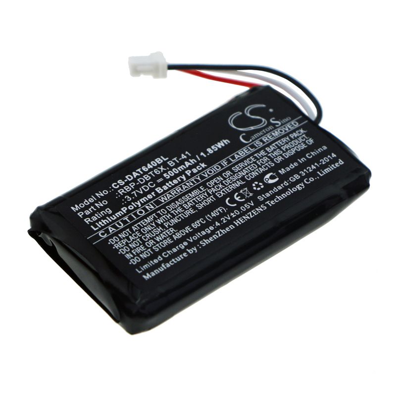 Li-Polymer Battery fits Datalogic, Rbp-6400, Rida Dbt6400 3.7V, 500mAh Barcode Scanner Cameron Sino Technology Limited