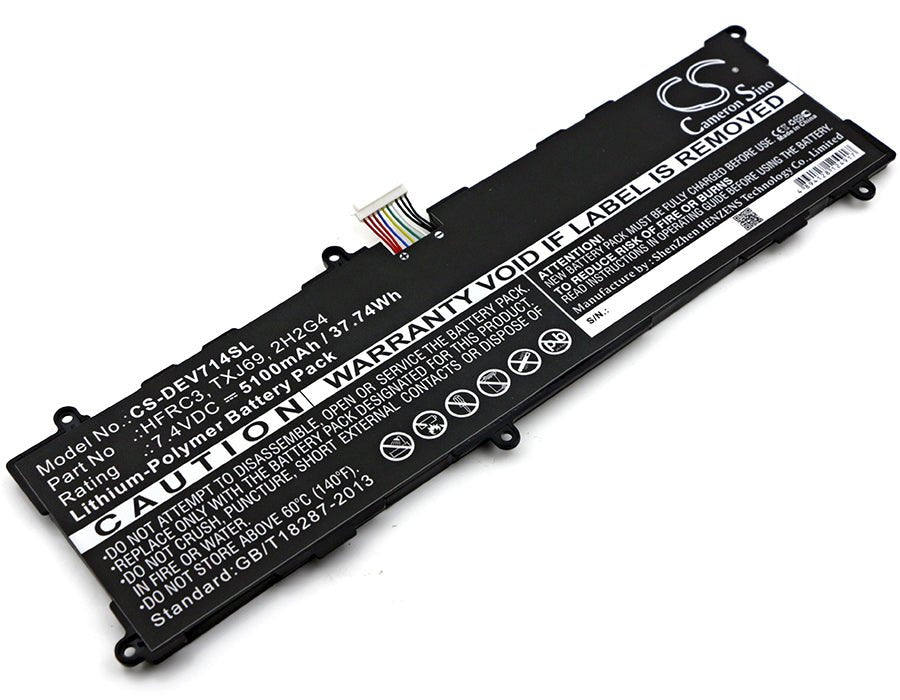 Li-Polymer Battery fits Dell, Venue 11 Pro 7140, Venue 11 Pro 7140 Tablet 7.4V, 5100mAh Tablet Cameron Sino Technology Limited