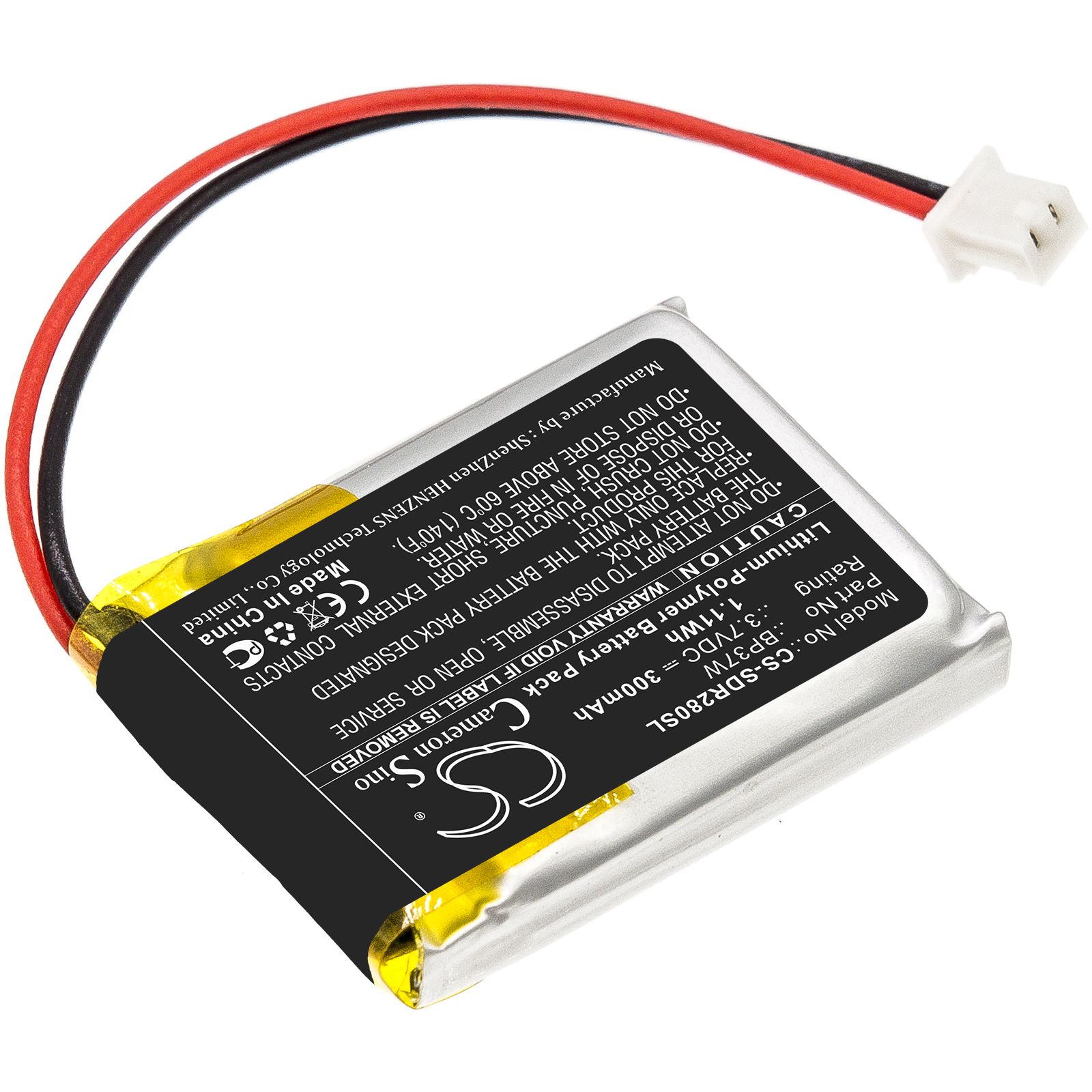 Li-Polymer Battery fits Dogtra, 280c Receiver, 282c Receiver 3.7V, 300mAh Dog Collar Cameron Sino Technology Limited