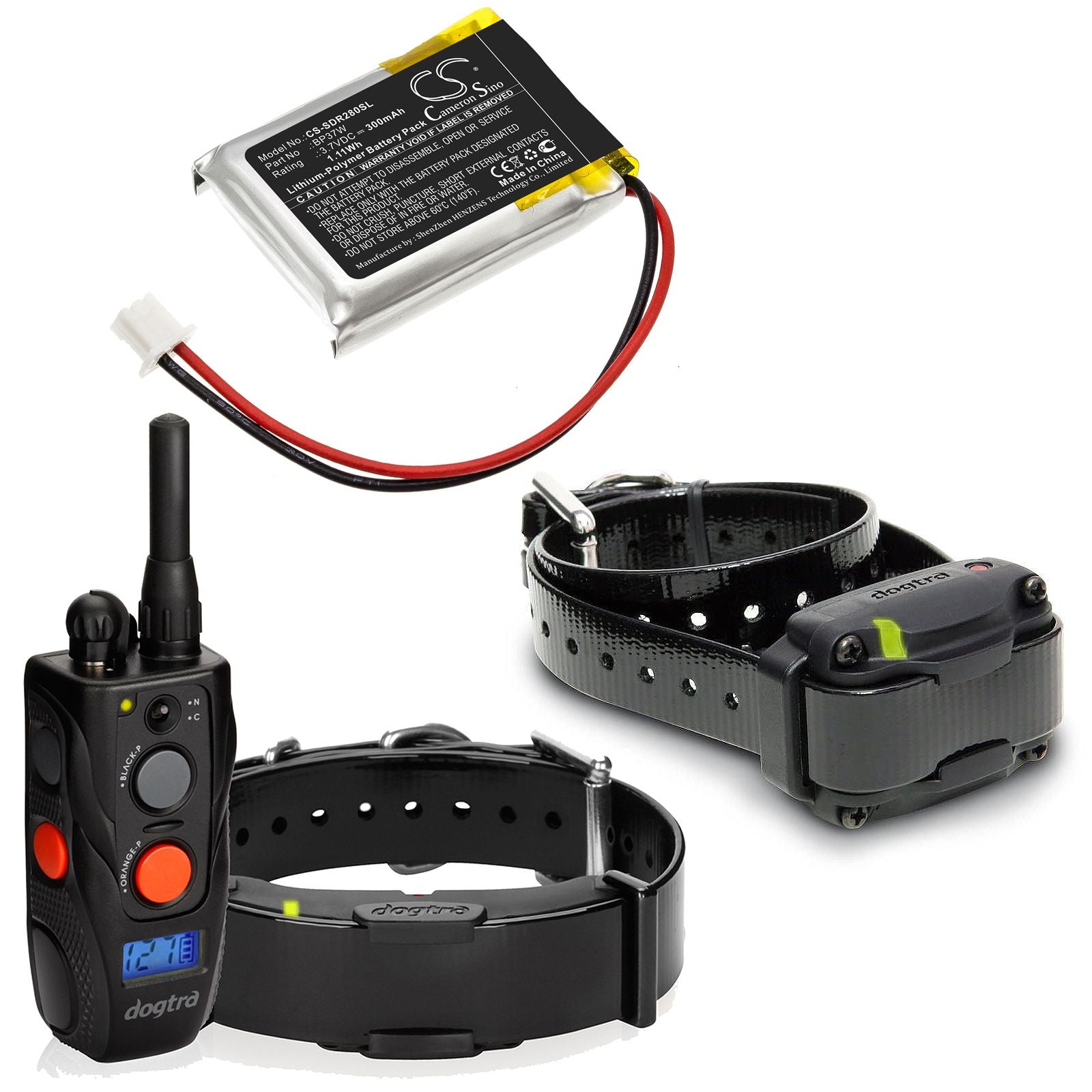 Li-Polymer Battery fits Dogtra, 280c Receiver, 282c Receiver 3.7V, 300mAh Dog Collar Cameron Sino Technology Limited