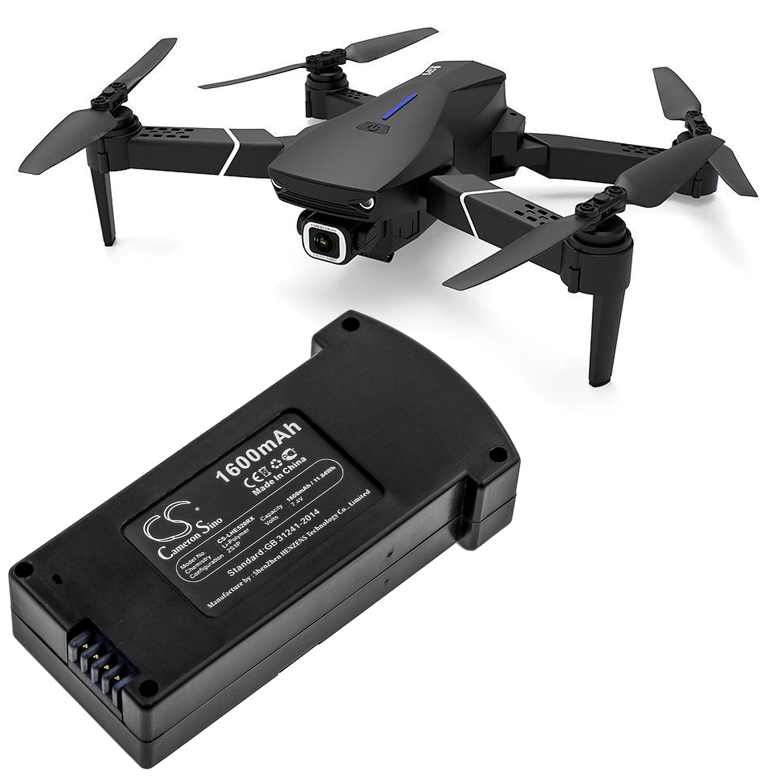 Li-Polymer Battery fits Eachine, E520, E520s 7.4V, 1200mAh Drones Cameron Sino Technology Limited