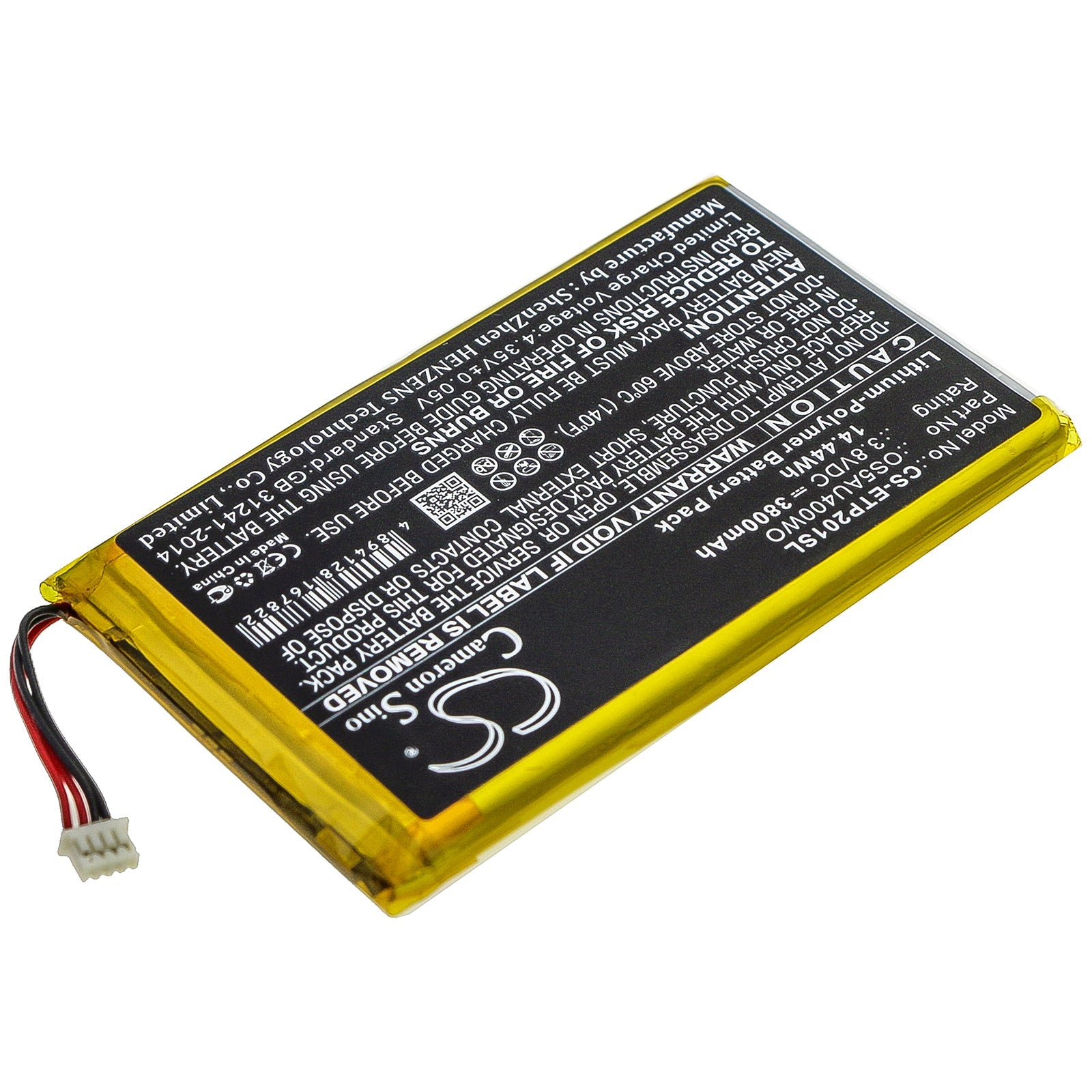 Li-Polymer Battery fits Enspert, Esp E201u, Identity 7 3.8V, 3800mAh Tablet Cameron Sino Technology Limited