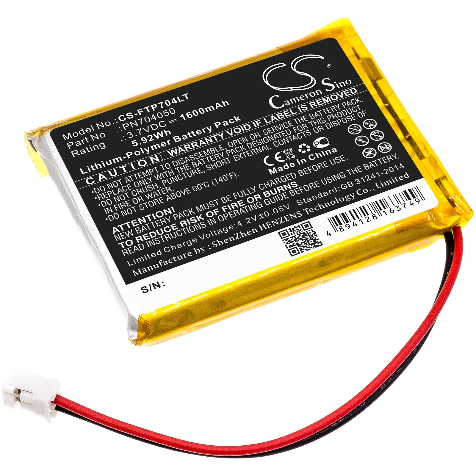 Li-Polymer Battery fits Fatboy, Edison The Petit, Led Table Lamp Edison 3.7V, 1600mAh Portable Led Desk Lamp Cameron Sino Technology Limited
