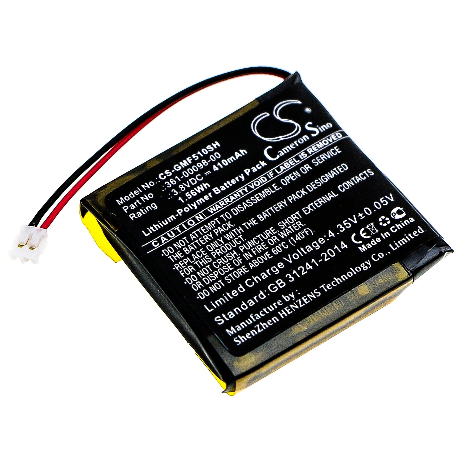 Li-Polymer Battery fits Garmin, 361-00098-00 3.8V, 430mAh Smartwatch Cameron Sino Technology Limited