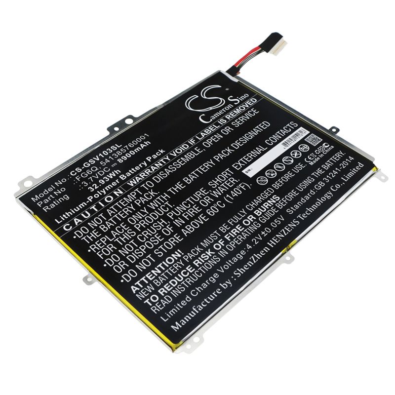 Li-Polymer Battery fits Gigaset, Qv1030 3.7V, 8900mAh Tablet Cameron Sino Technology Limited