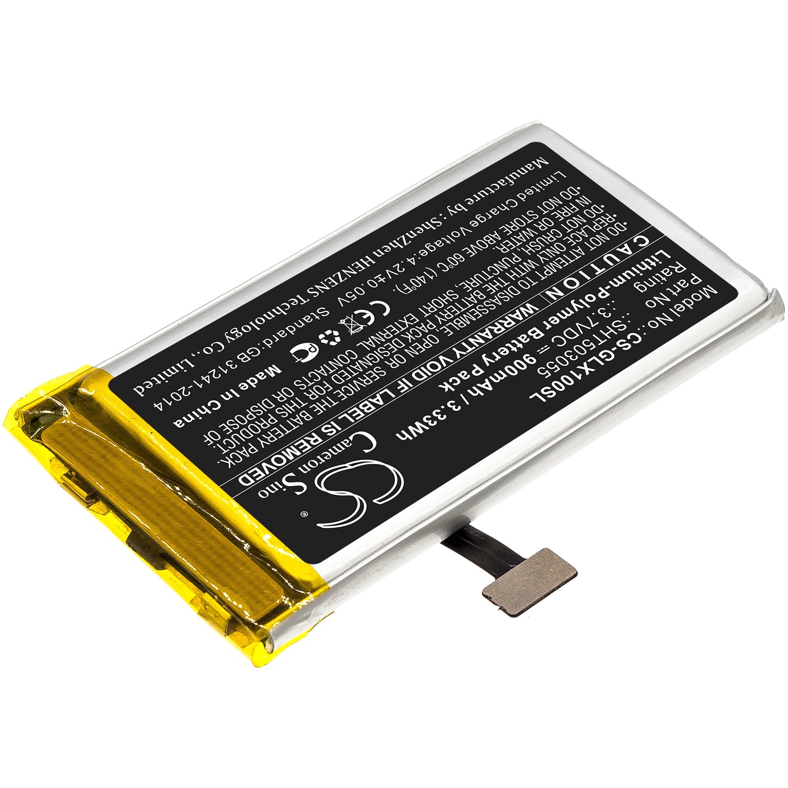 Li-Polymer Battery fits Golf Buddy, Dsc-vtx-100, Vtx 3.7V, 900mAh GPS & Navigator Cameron Sino Technology Limited