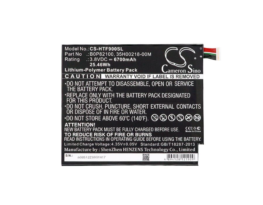 Li-Polymer Battery fits Google, 0p82100, Nexus 9 3.8V, 6700mAh Tablet Cameron Sino Technology Limited