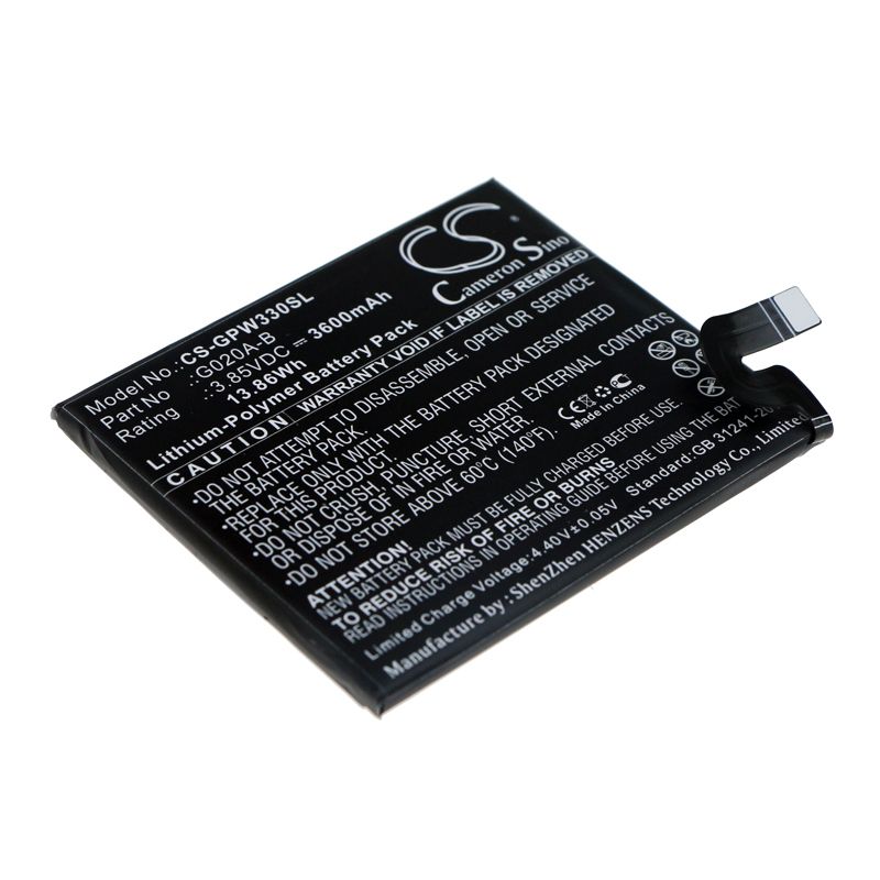 Li-Polymer Battery fits Google, G020c, Pixel 3a Xl 3.85V, 3600mAh Mobile & SmartPhone Cameron Sino Technology Limited