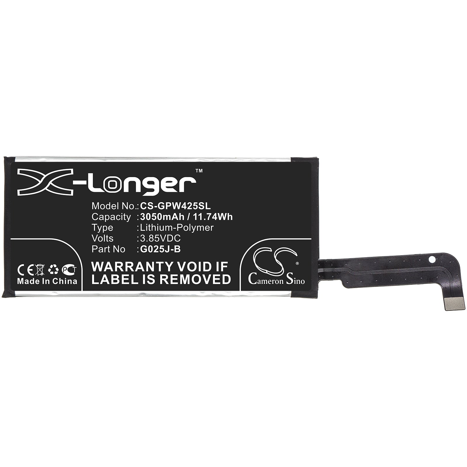 Li-Polymer Battery fits Google, Pixel 4a 3.85V, 3050mAh Mobile & SmartPhone Cameron Sino Technology Limited