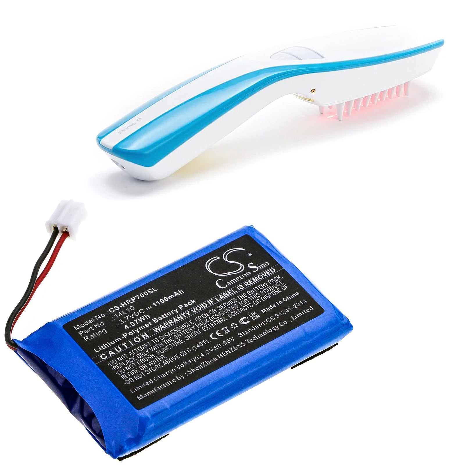 Li-Polymer Battery fits Hairmax, Pr7-v01, Prima 7, Prima 9 3.7V, 1100mAh Personal Care Cameron Sino Technology Limited