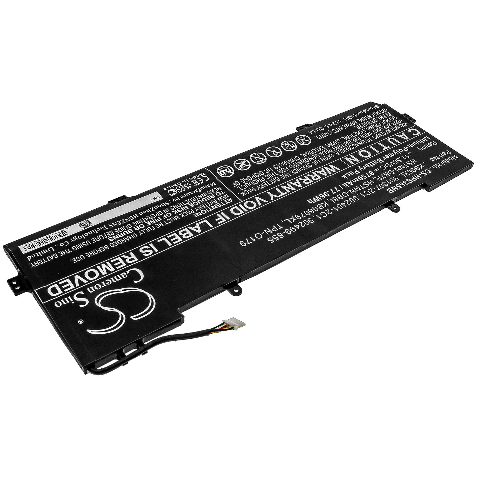 Li-Polymer Battery fits Hp, 901307-2c1, 902401-2c1, 902499-855, Hstnn-db7r, Hstnn-db8i, Kb06079xl, Kb06xl, Tpn-q179 11.55V, 6750 Notebook & Laptop Cameron Sino Technology Limited