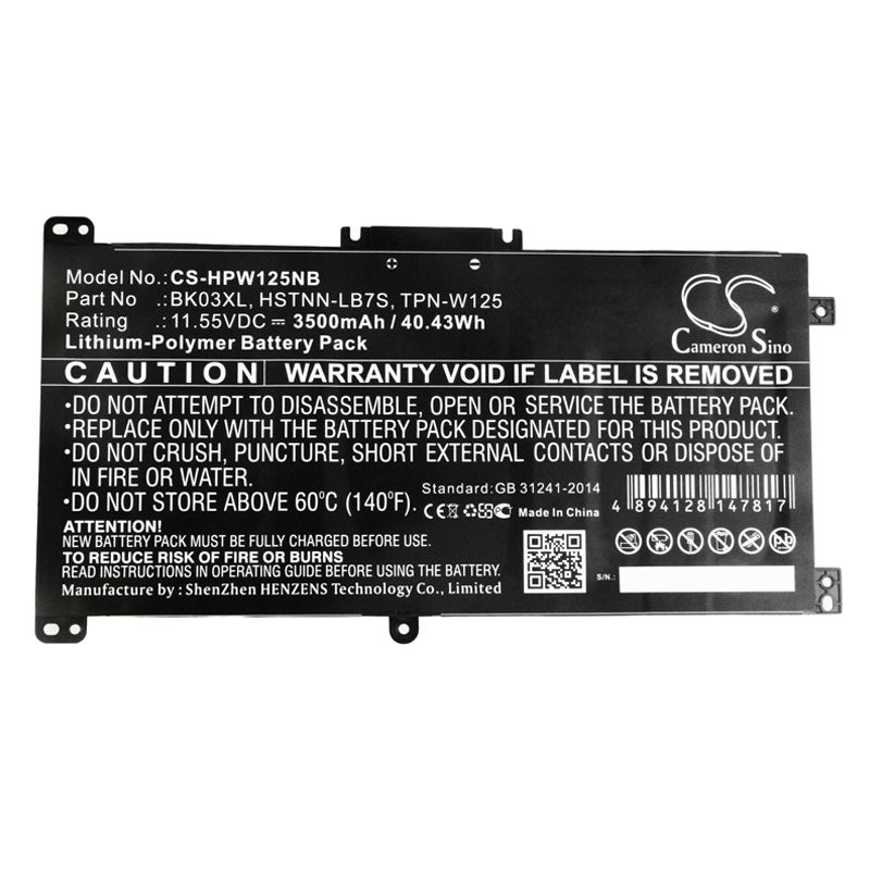 Li-polymer Battery Fits Hp, Pavilion X360 14-ba000, Pavilion X360 14-ba000nf 11.55v, 3500mah Notebook & Laptop Cameron Sino Technology Limited