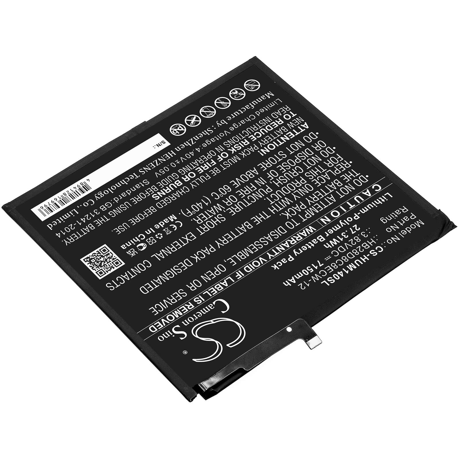 Li-Polymer Battery fits Huawei, Bah3-al00, Bah3-l09, Bah3-w09 3.82V, 7150mAh Tablet Cameron Sino Technology Limited