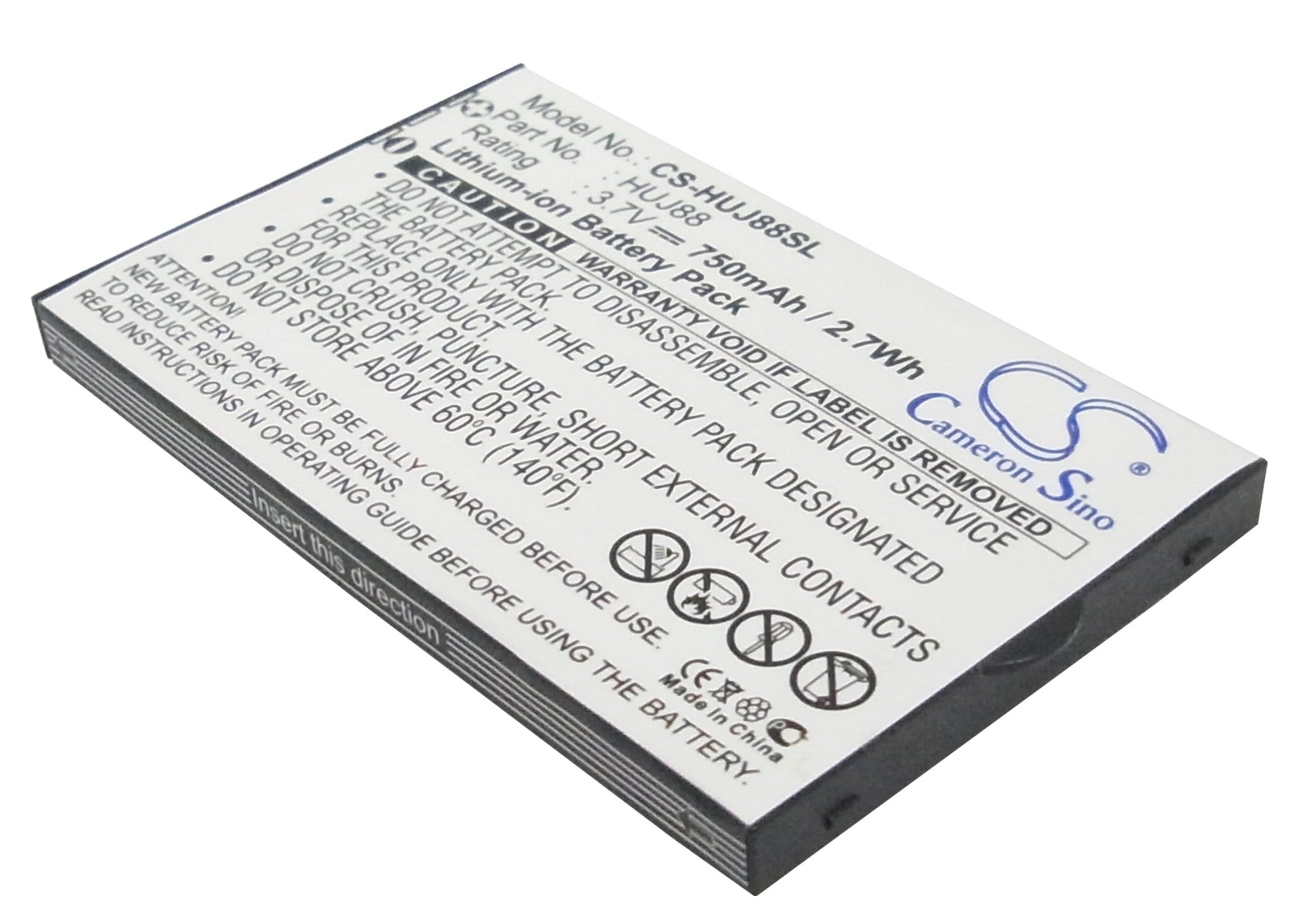 Li - Polymer Battery fits Huawei, Cricket J88b, Ez Cricket J88 3.7V, 750mAh - Batterybuyer.ca