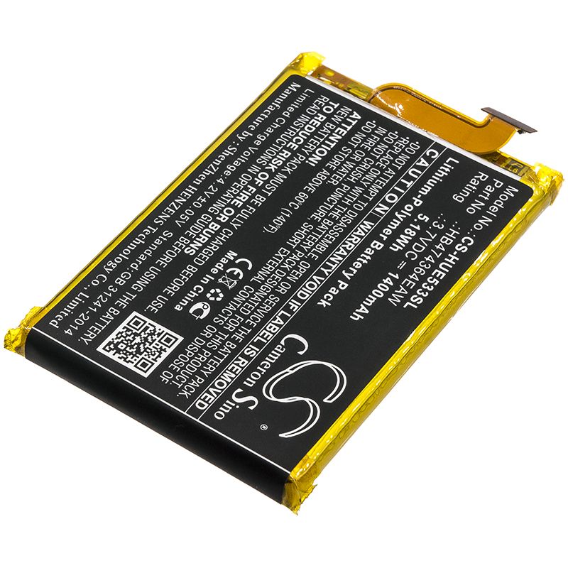 Li-Polymer Battery fits Huawei, E5338, E5338-bk 3.7V, 1400mAh Hotspot Cameron Sino Technology Limited