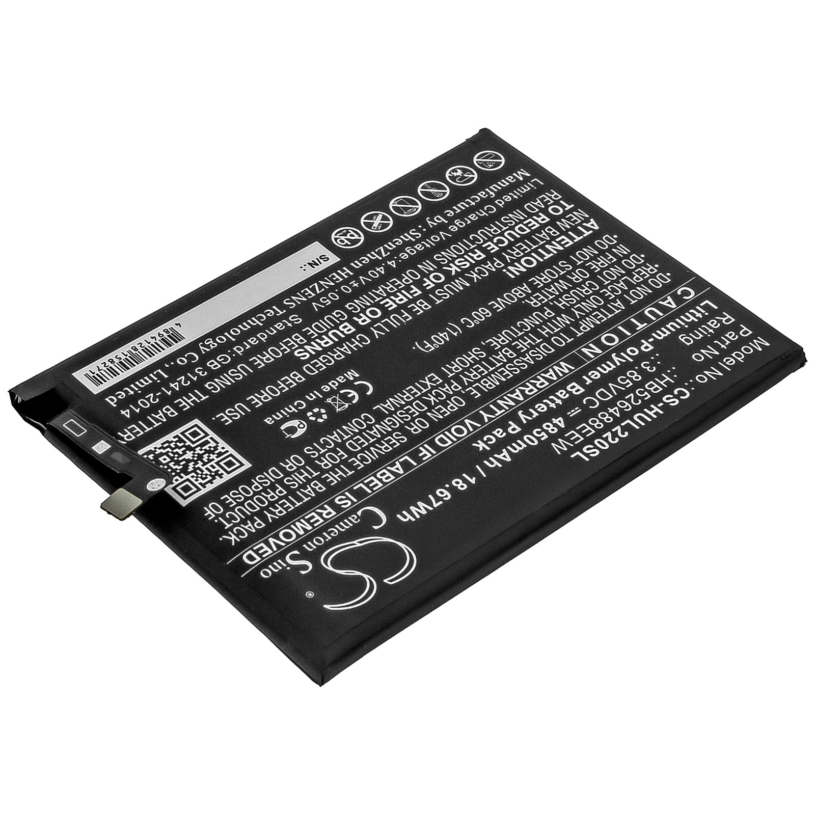 Li - Polymer Battery fits Huawei, Hb526488eew 3.85V, 4850mAh - Batterybuyer.ca