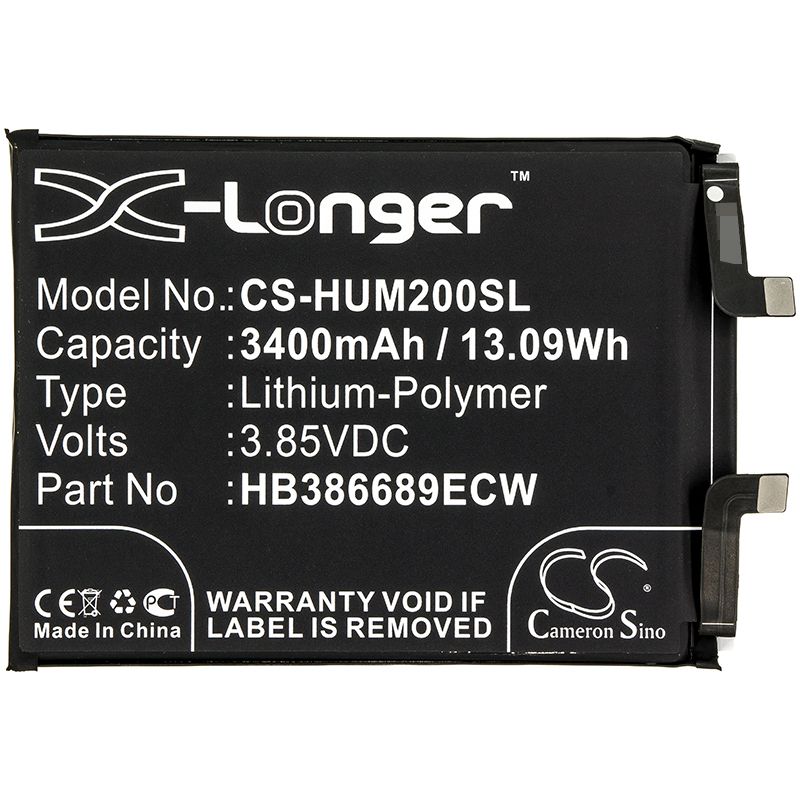Li-Polymer Battery fits Huawei, Honor Magic 2 3.85V, 3400mAh Mobile & SmartPhone Cameron Sino Technology Limited
