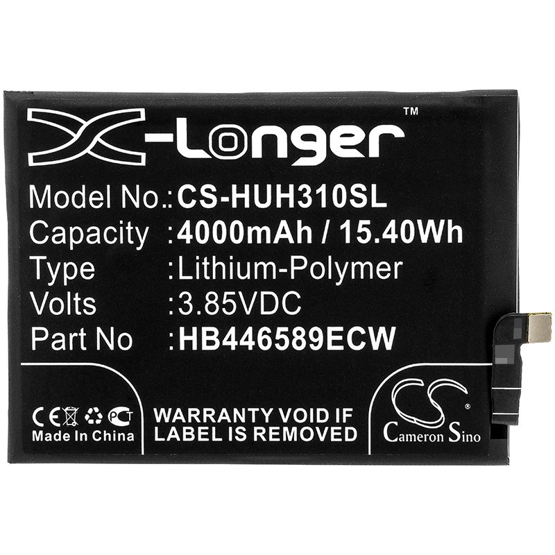Li-Polymer Battery fits Huawei, Honor View 30 Pro, Honor View 30 Pro 5g 3.85V, 4000mAh Mobile & SmartPhone Cameron Sino Technology Limited