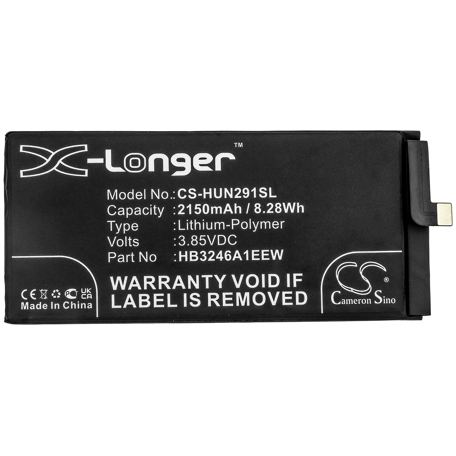 Li-Polymer Battery fits Huawei, Mate Xs, Tah-an00m, Tah-n29m 3.85V, 2150mAh Mobile & SmartPhone Cameron Sino Technology Limited