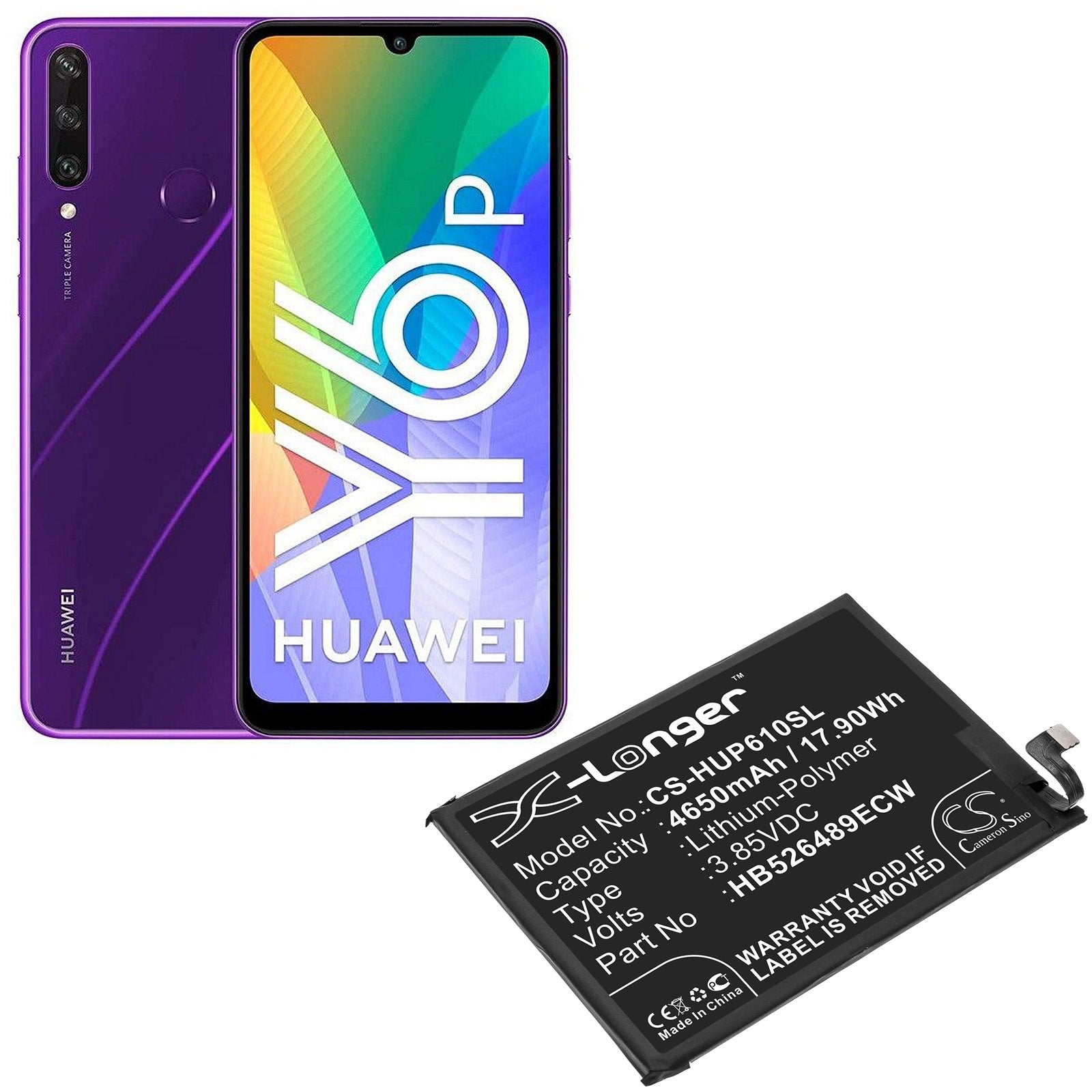 Li-Polymer Battery fits Huawei, Med-l29, Med-l29n 3.85V, 4650mAh Mobile & SmartPhone Cameron Sino Technology Limited