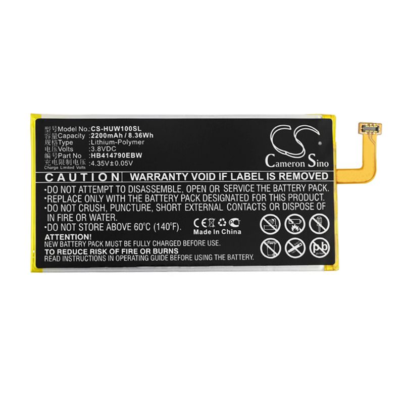 Li-Polymer Battery fits Huawei, Speed Wi-fi Next W01, Speed Wi-fi Next W02 3.8V, 2200mAh Hotspot Cameron Sino Technology Limited