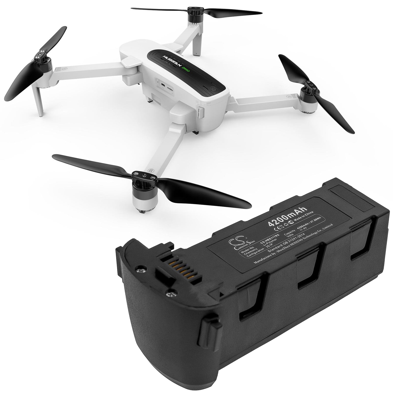 Li-Polymer Battery fits Hubsan, Zino H117s, Zino Pro 11.4V, 4200mAh Drones Cameron Sino Technology Limited
