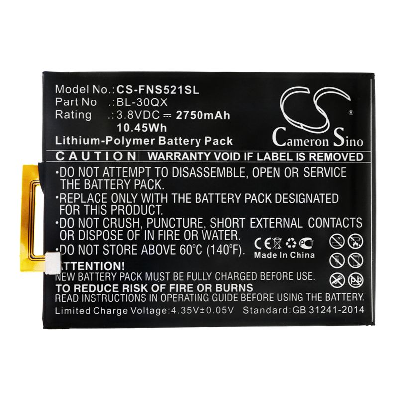 Li-Polymer Battery fits Infinix, Hot S, S521 3.8V, 2750mAh Communications Cameron Sino Technology Limited (Suspended)