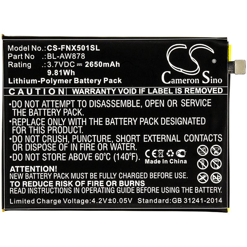 Li-Polymer Battery fits Infinix, Infinix Smart, X5010 3.7V, 2650mAh Mobile & SmartPhone Cameron Sino Technology Limited