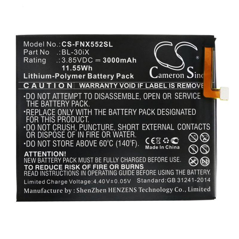 Li-Polymer Battery fits Infinix, X552, Zero 3 3.85V, 3000mAh Mobile & SmartPhone Cameron Sino Technology Limited