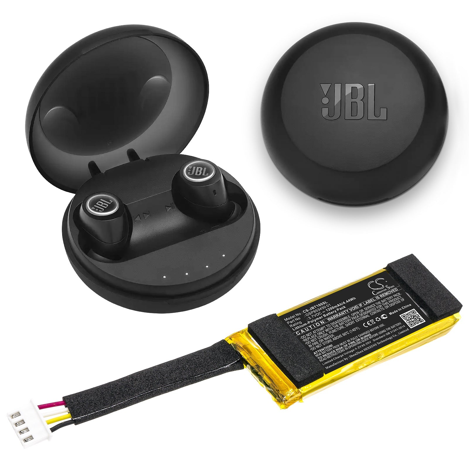 Li-Polymer Battery fits Jbl, Free Truly Charging Case 3.7V, 1200mAh Wireless Headset Cameron Sino Technology Limited