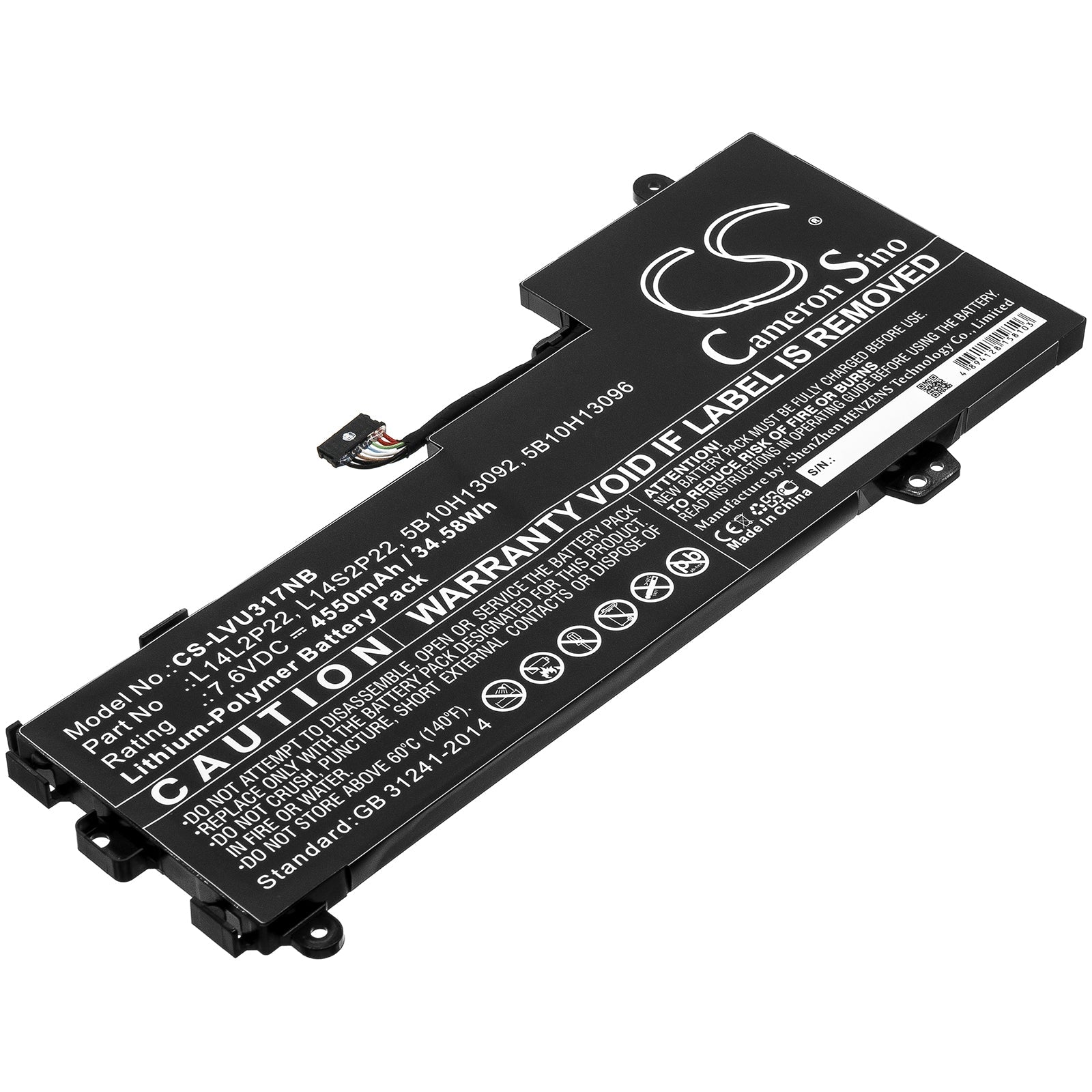 Li-Polymer Battery fits Lenovo, 5b10h13092, 5b10h13096, 5b10h17229, 5b10h17230, 5b10k10175, 5b10k10178, 5b10k10219, 5b10k10222, Notebook & Laptop Cameron Sino Technology Limited